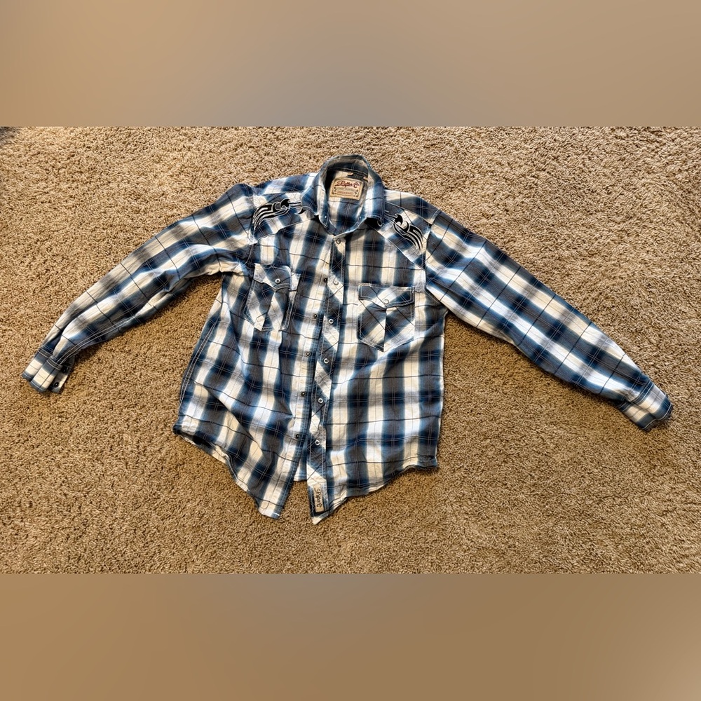 Rafter C men’s pearl snap western shirt size medium long sleeve